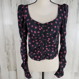 Topshop Floral Corset Style Top Sz 6